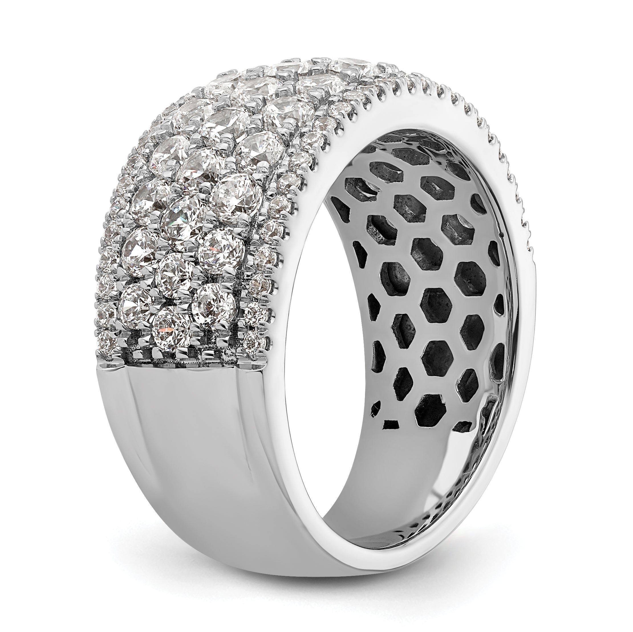 14k White Gold 2 carat Lab Grown Diamond VS/SI+ G+ Complete Fashion Band