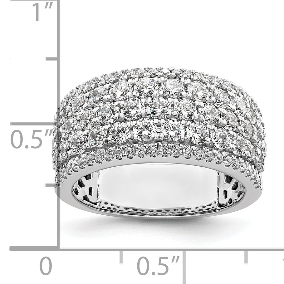 14k White Gold 2 carat Lab Grown Diamond VS/SI+ G+ Complete Fashion Band