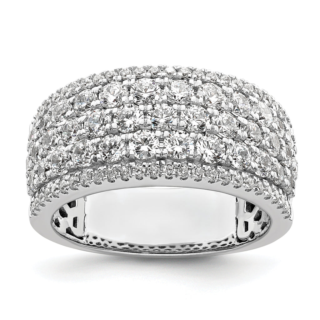 14k White Gold 2 carat Lab Grown Diamond VS/SI+ G+ Complete Fashion Band