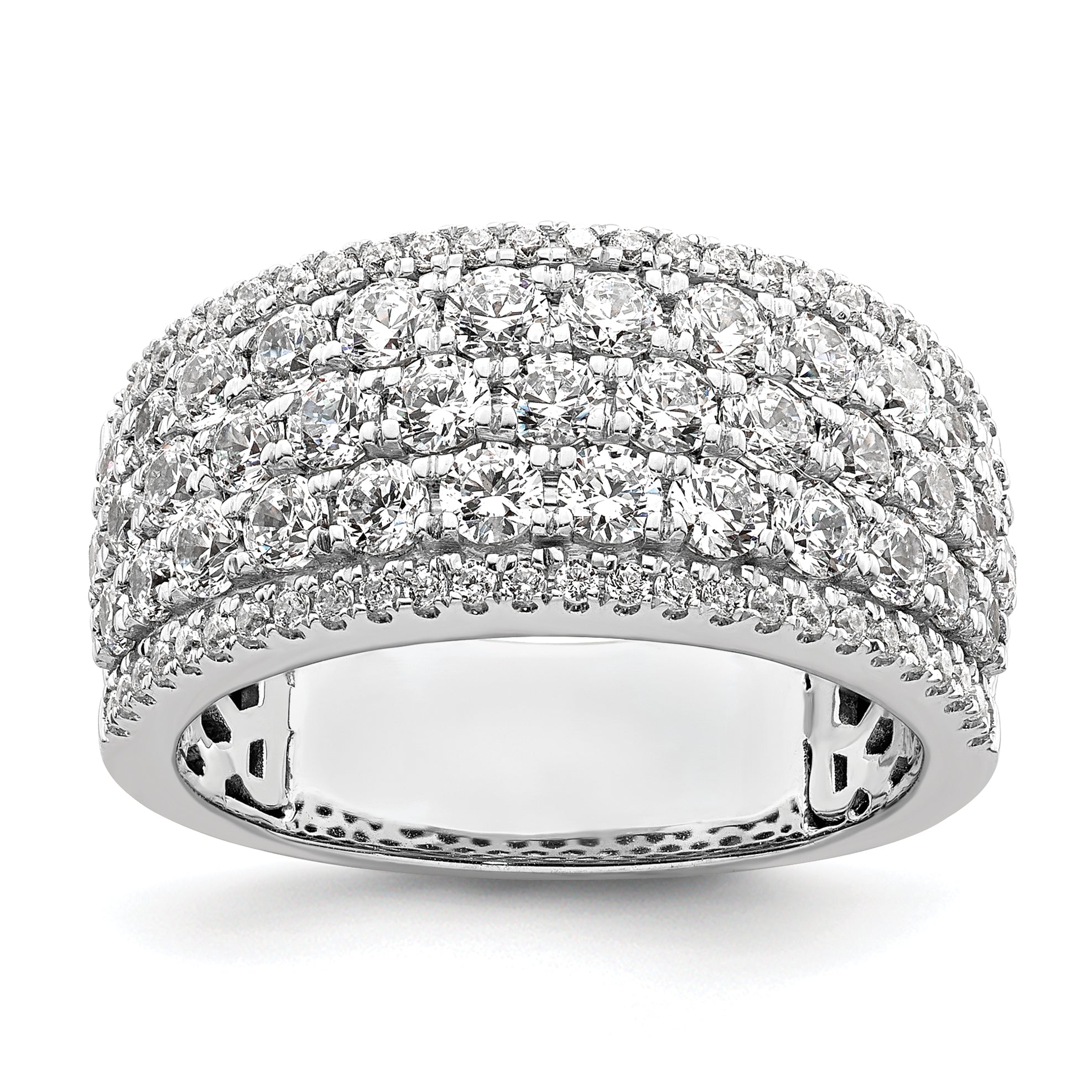 14k White Gold 2 carat Lab Grown Diamond VS/SI+ G+ Complete Fashion Band