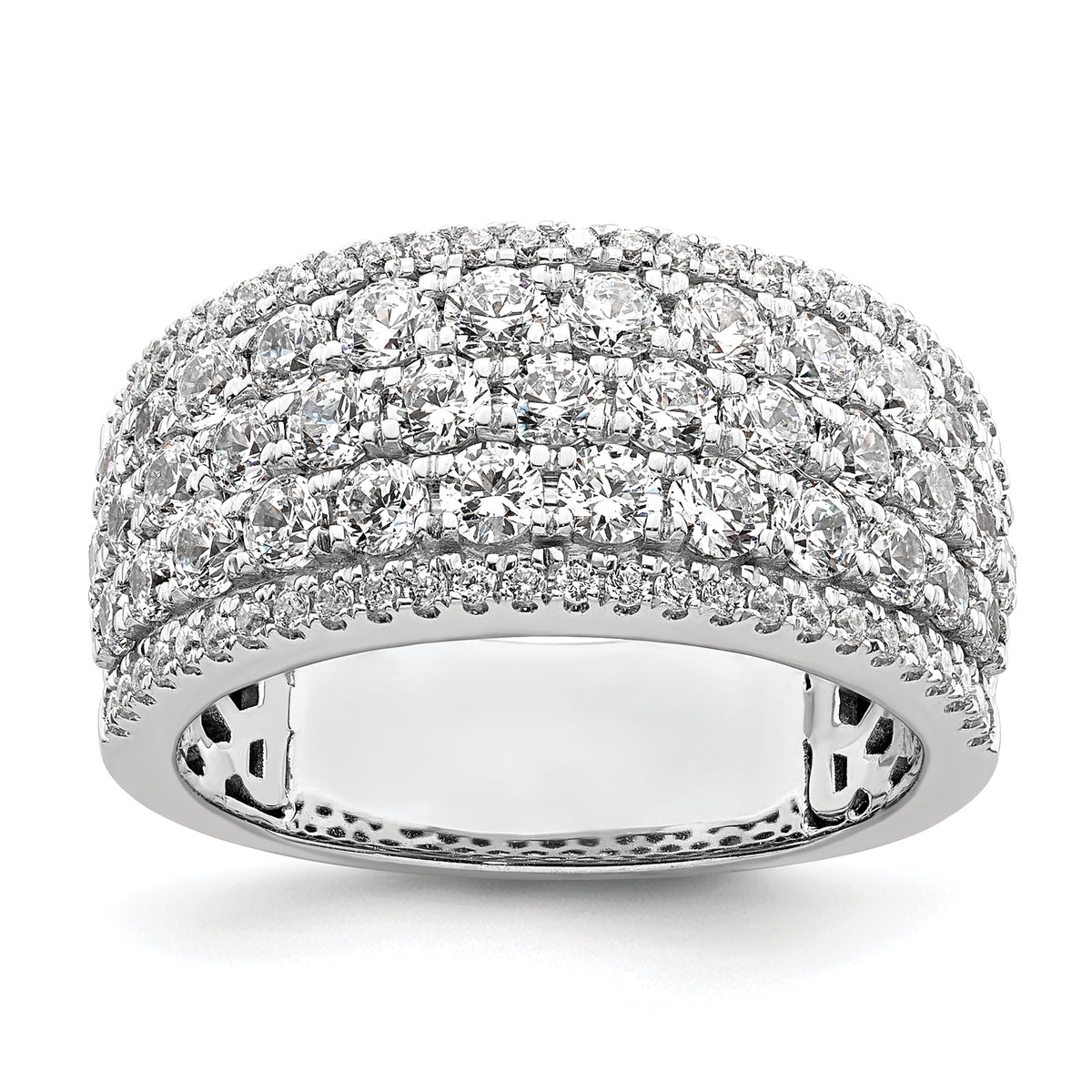 14k White Gold 2 carat Lab Grown Diamond VS/SI+ G+ Complete Fashion Band