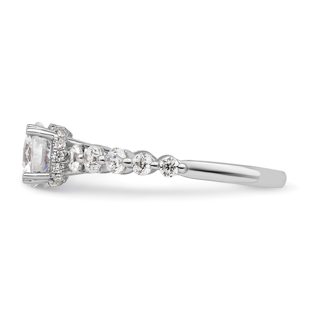 14k White Gold 3/4 carat Lab Grown Diamond VS/SI+ G+ 3/4 carat Center Round Semi Mount Solitaire Engagement Ring