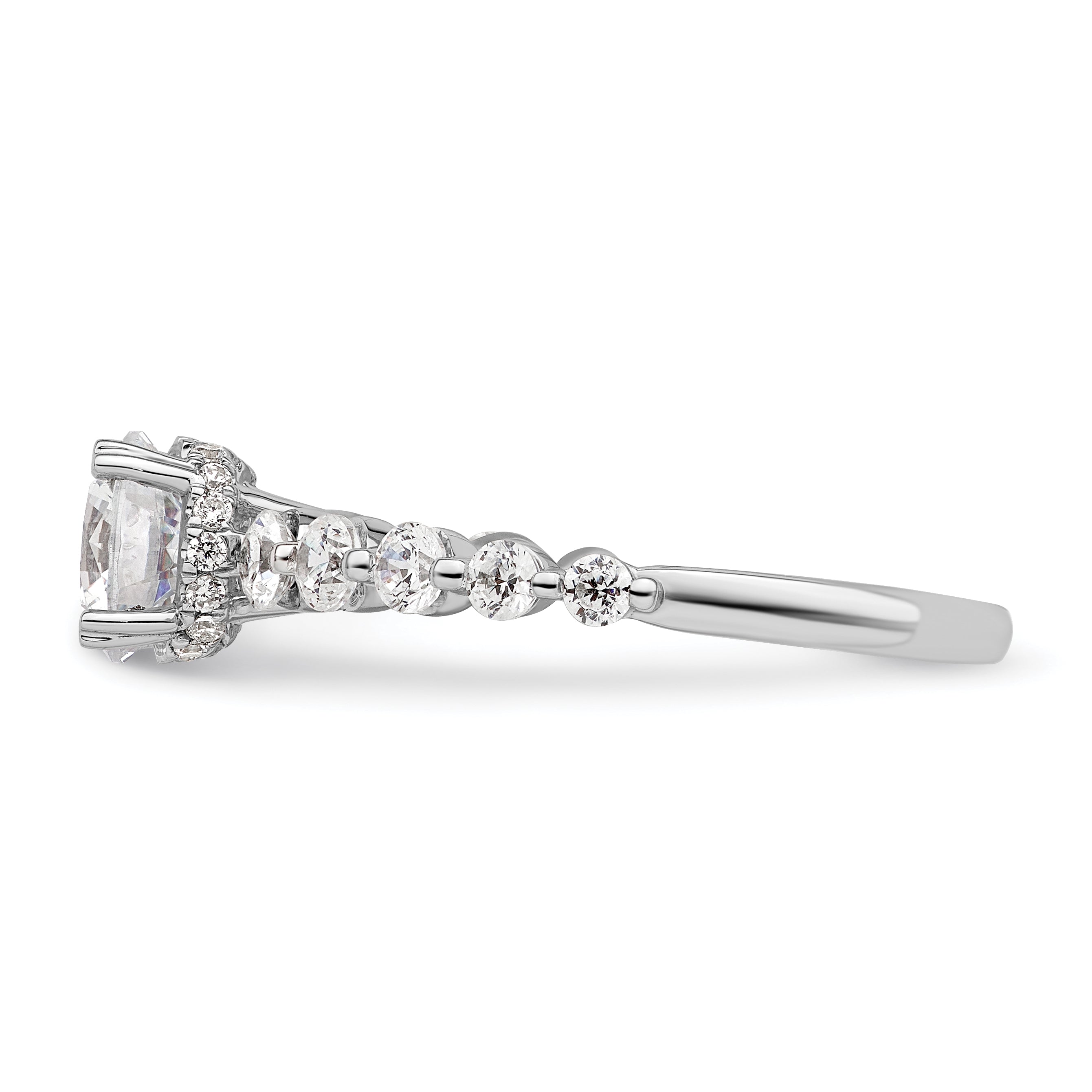 14k White Gold 3/4 carat Lab Grown Diamond VS/SI+ G+ 3/4 carat Center Round Semi Mount Solitaire Engagement Ring