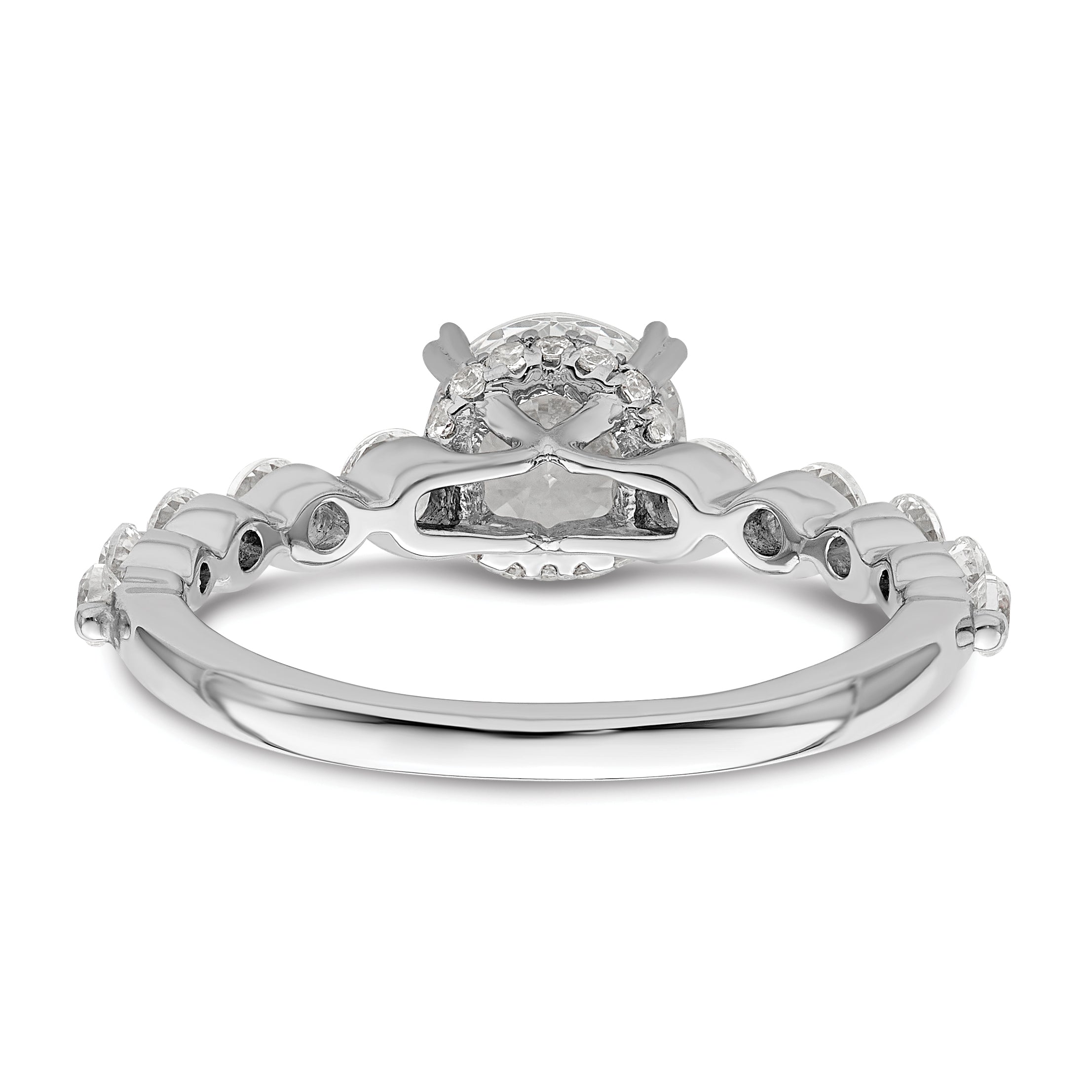 14k White Gold 3/4 carat Lab Grown Diamond VS/SI+ G+ 3/4 carat Center Round Semi Mount Solitaire Engagement Ring