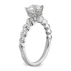 14k White Gold 3/4 carat Lab Grown Diamond VS/SI+ G+ 3/4 carat Center Round Semi Mount Solitaire Engagement Ring
