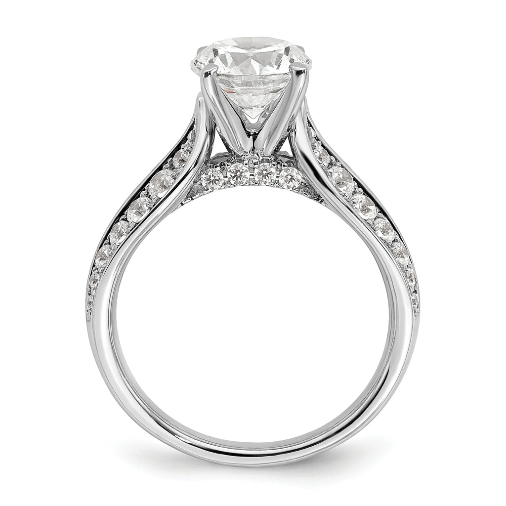 14k White Gold 1 5/8 carat Lab Grown Diamond VS/SI+ G+ Round Complete Engagement Ring