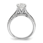 14k White Gold 1 5/8 carat Lab Grown Diamond VS/SI+ G+ Round Complete Engagement Ring