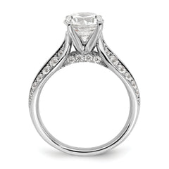 14k White Gold 1 5/8 carat Lab Grown Diamond VS/SI+ G+ Round Complete Engagement Ring