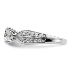 14k White Gold 1 5/8 carat Lab Grown Diamond VS/SI+ G+ Round Complete Engagement Ring