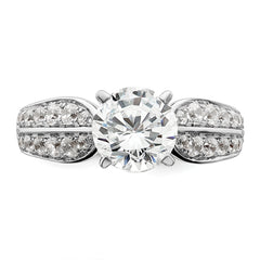 14k White Gold 1 5/8 carat Lab Grown Diamond VS/SI+ G+ Round Complete Engagement Ring
