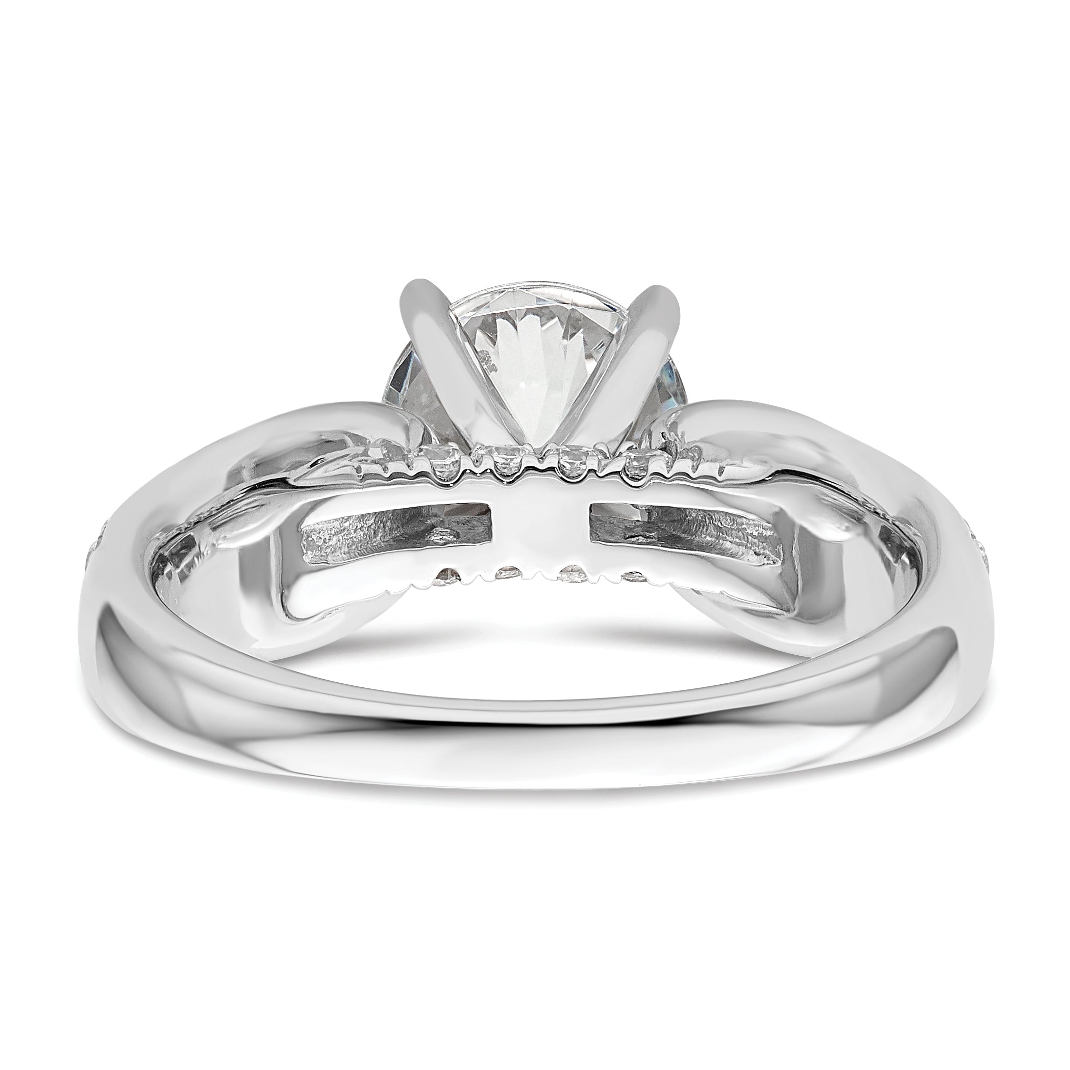 14k White Gold 1 5/8 carat Lab Grown Diamond VS/SI+ G+ Round Complete Engagement Ring