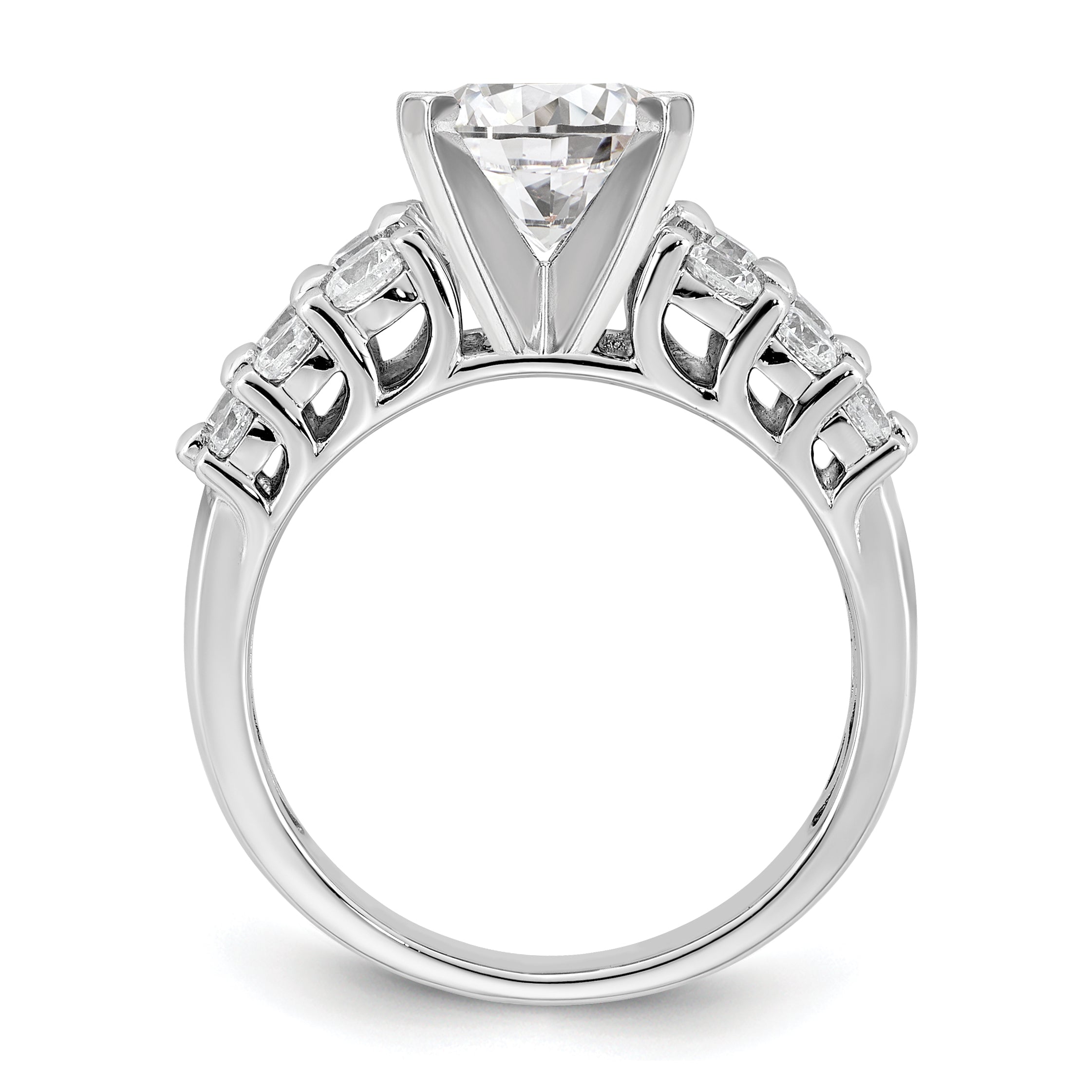 14k White Gold 2 7/8 carat Certified Lab Grown Diamond VS+ F+ Round Complete Engagement Ring Secondary image