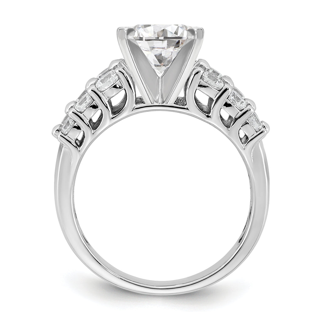 14k White Gold 2 7/8 carat Certified Lab Grown Diamond VS+ F+ Round Complete Engagement Ring