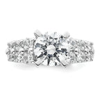 14k White Gold 2 7/8 carat Certified Lab Grown Diamond VS+ F+ Round Complete Engagement Ring
