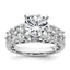 14k White Gold 2 7/8 carat Certified Lab Grown Diamond VS+ F+ Round Complete Engagement Ring