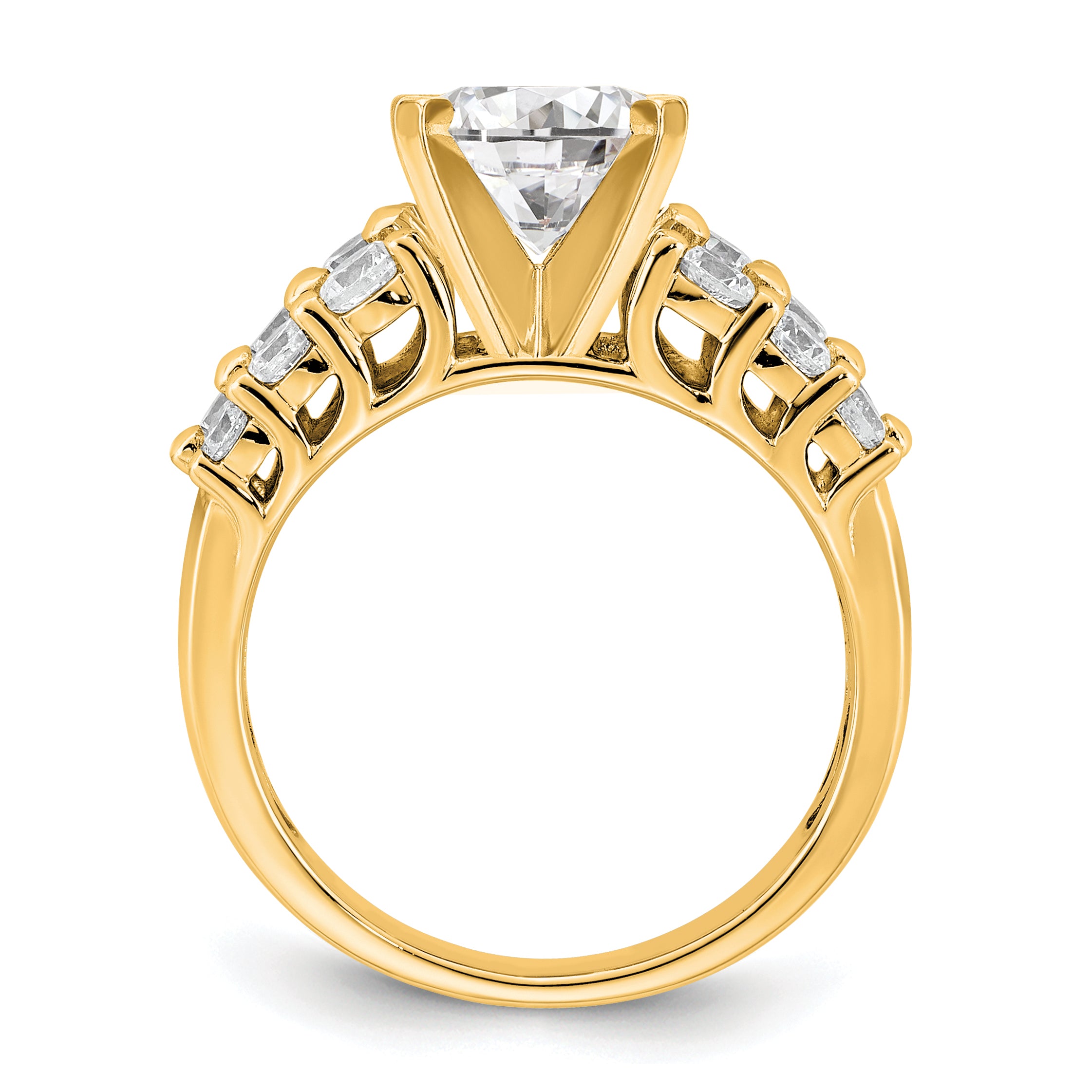 14k 2 7/8 carat Certified Lab Grown Diamond VS+ F+ Round Complete Engagement Ring