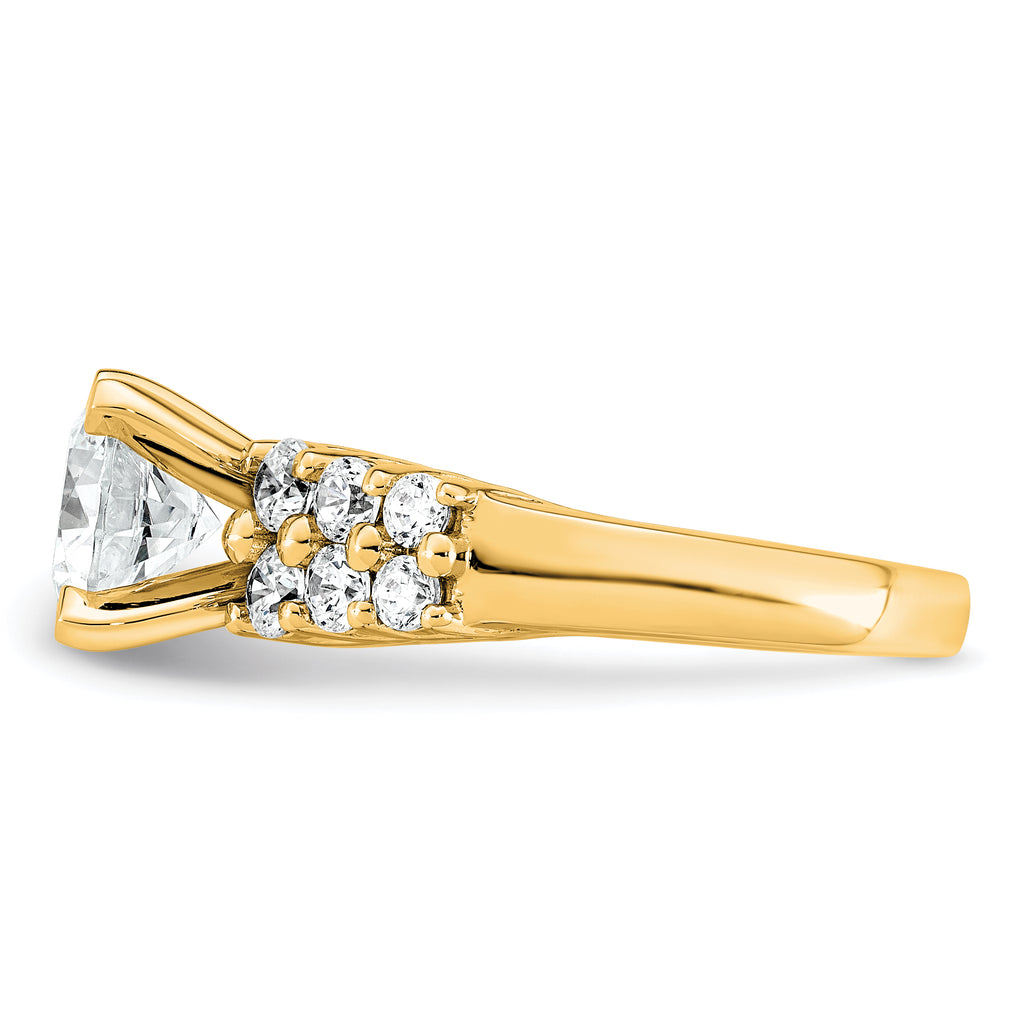 14k 2 7/8 carat Certified Lab Grown Diamond VS+ F+ Round Complete Engagement Ring