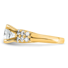 14k 2 7/8 carat Certified Lab Grown Diamond VS+ F+ Round Complete Engagement Ring