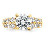 14k 2 7/8 carat Certified Lab Grown Diamond VS+ F+ Round Complete Engagement Ring