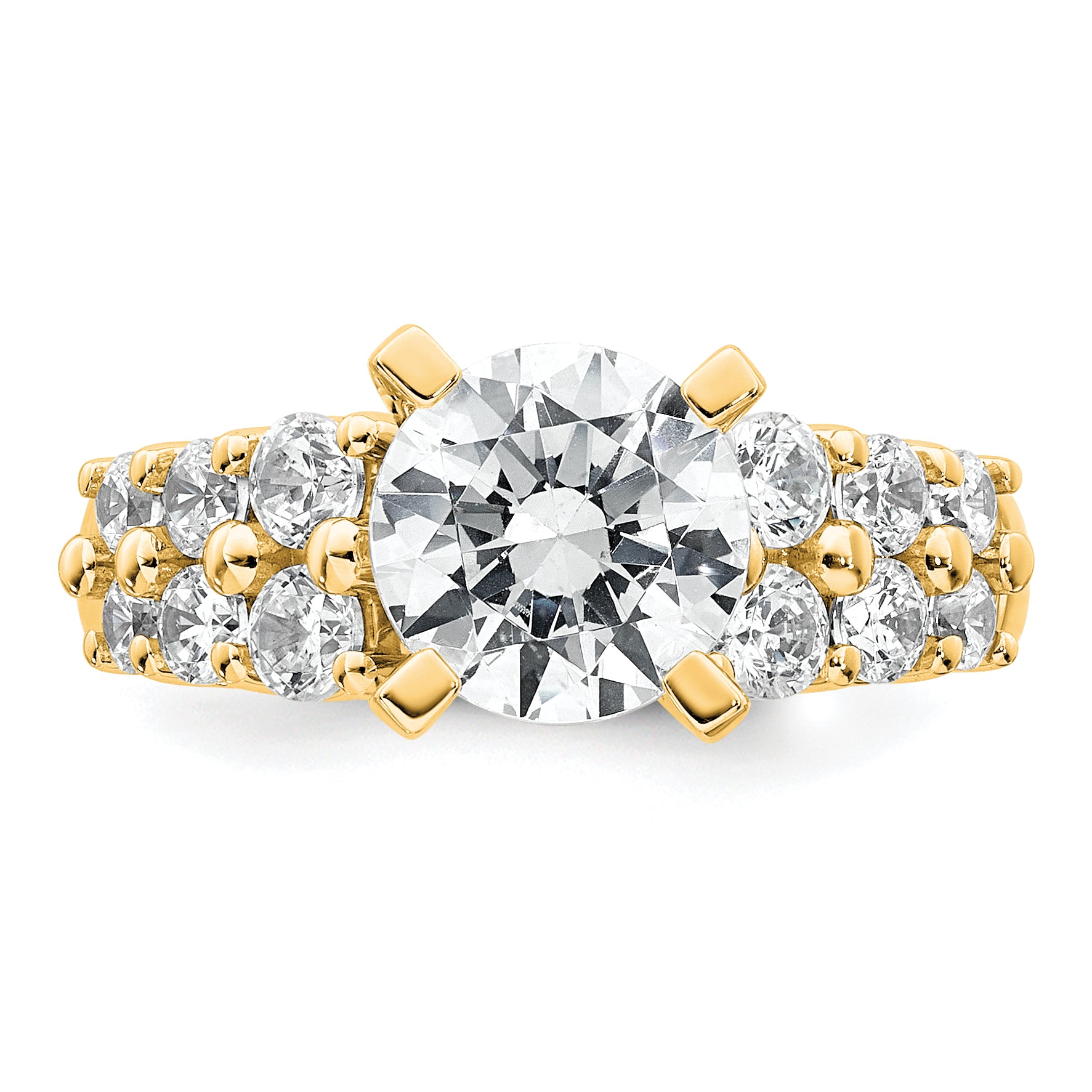 14k 2 7/8 carat Certified Lab Grown Diamond VS+ F+ Round Complete Engagement Ring