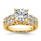 14k 2 7/8 carat Certified Lab Grown Diamond VS+ F+ Round Complete Engagement Ring