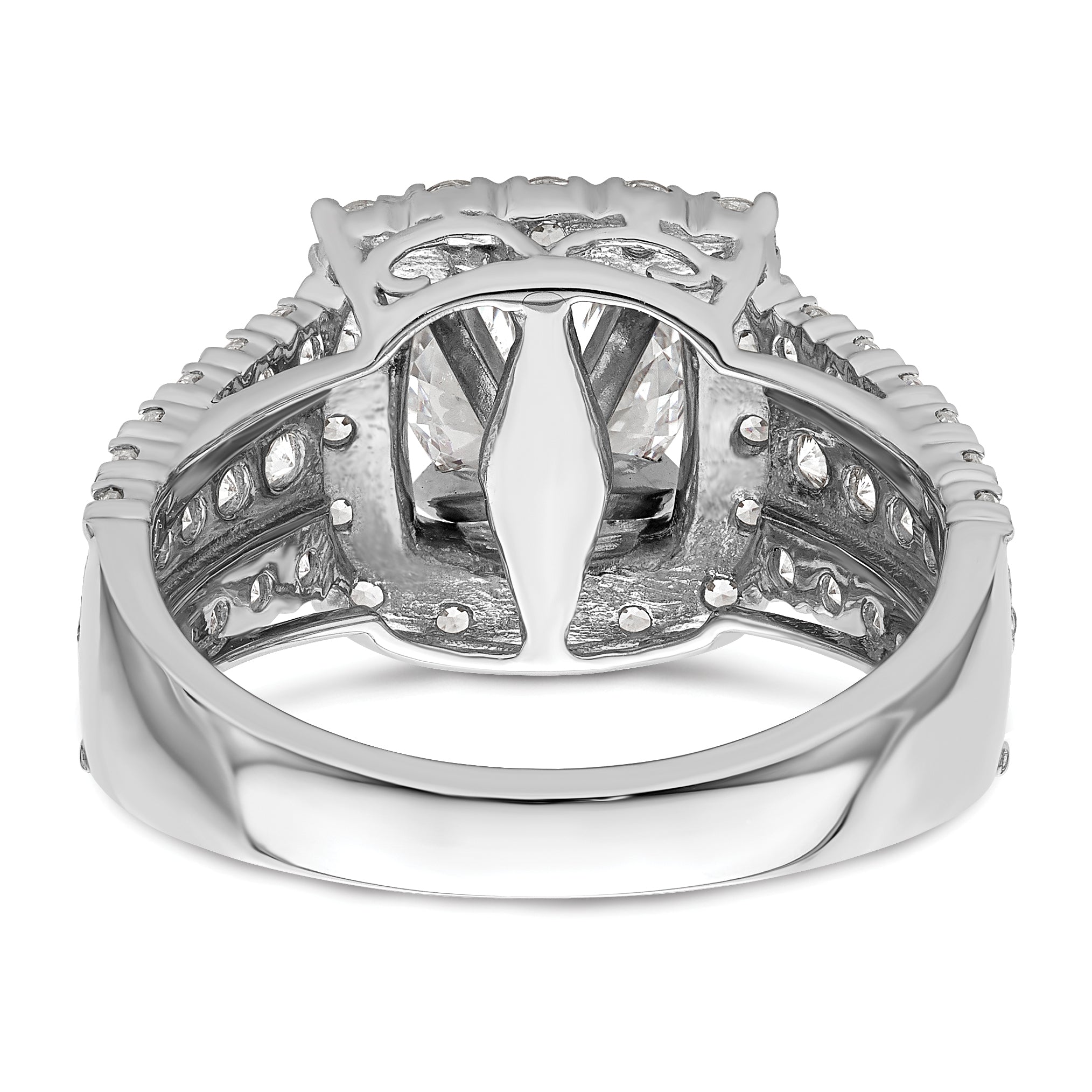 14k White Gold 1 1/3 carat Lab Grown Diamond VS/SI+ G+ 1 carat Center Round Semi Mount Engagement Ring