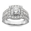 14k White Gold 1 1/3 carat Lab Grown Diamond VS/SI+ G+ 1 carat Center Round Semi Mount Engagement Ring