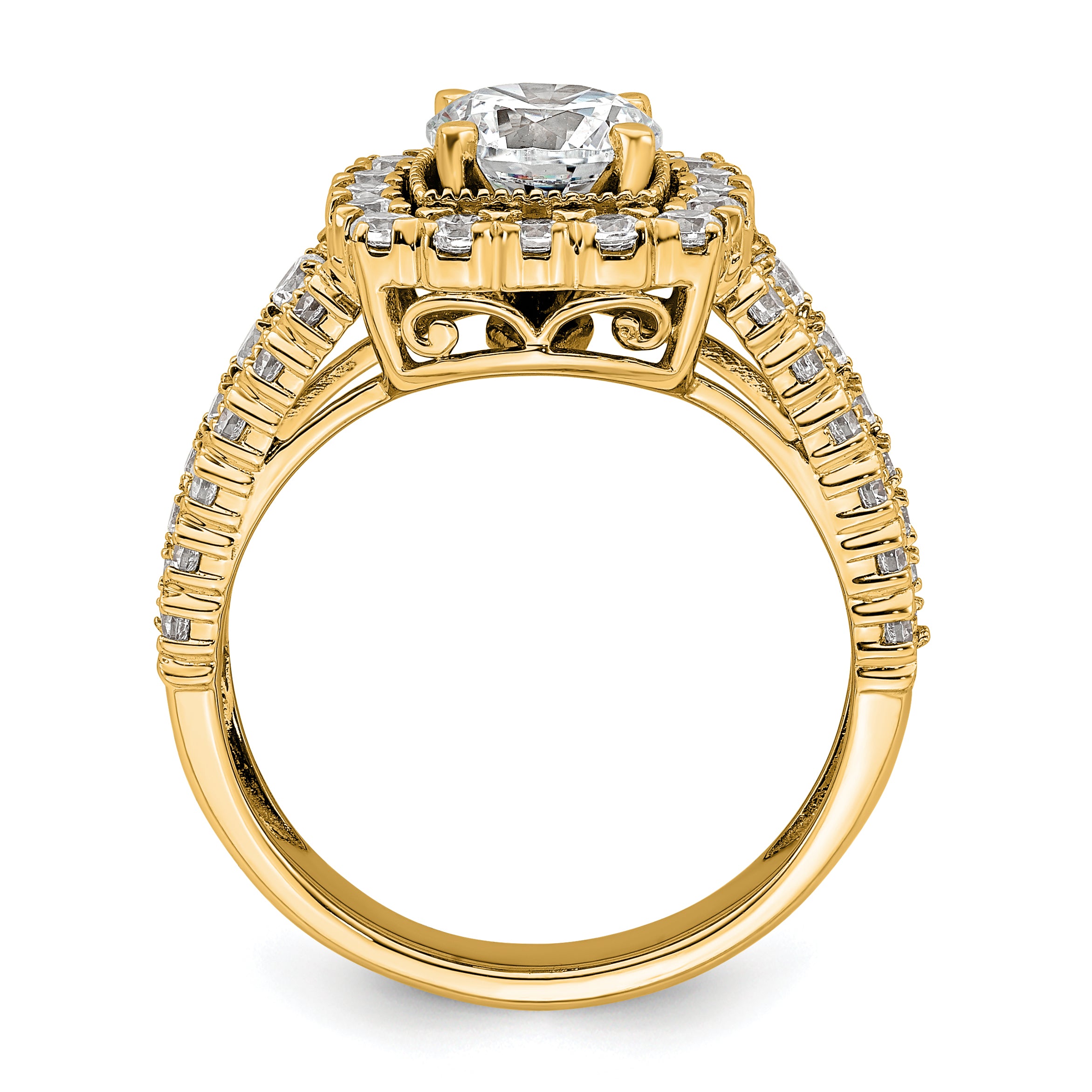 14k 1 1/3 carat Lab Grown Diamond VS/SI+ G+ 1 carat Center Round Semi Mount Engagement Ring Secondary image