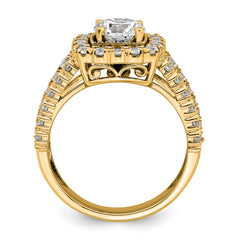 14k 1 1/3 carat Lab Grown Diamond VS/SI+ G+ 1 carat Center Round Semi Mount Engagement Ring