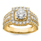 14k 1 1/3 carat Lab Grown Diamond VS/SI+ G+ 1 carat Center Round Semi Mount Engagement Ring
