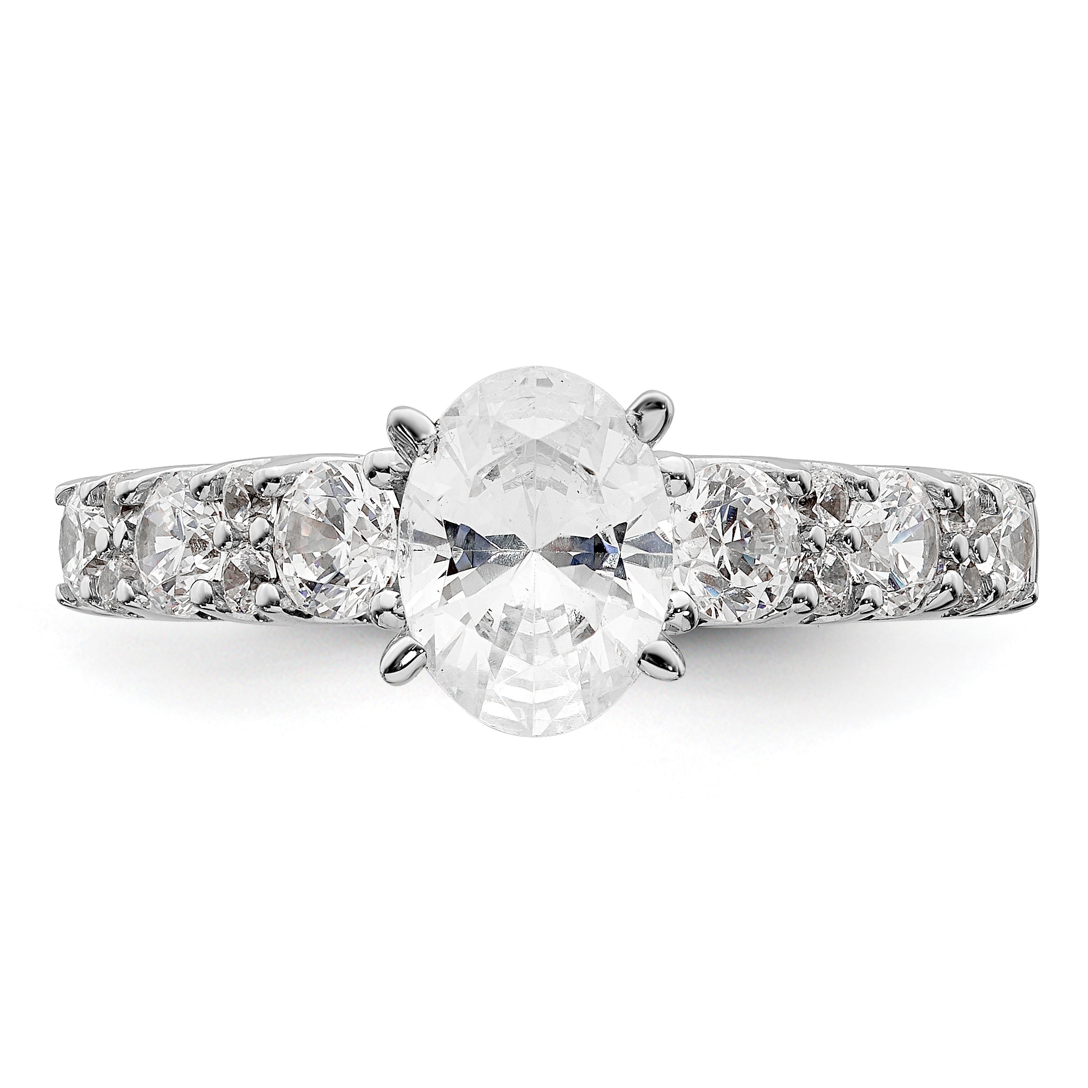 14k White Gold 2 1/4 carat Lab Grown Diamond VS/SI+ G+ Oval Complete Engagement Ring