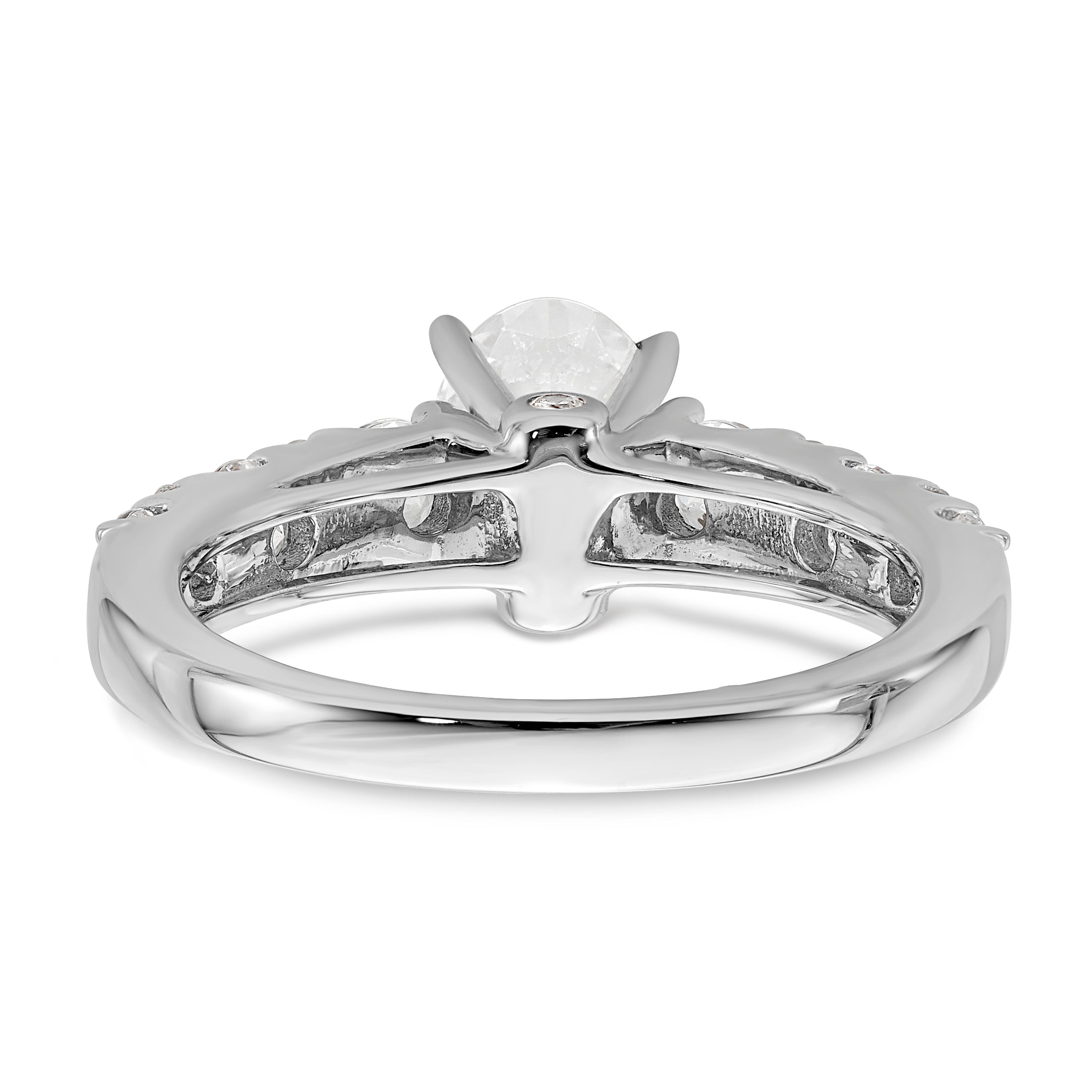 14k White Gold 2 1/4 carat Lab Grown Diamond VS/SI+ G+ Oval Complete Engagement Ring