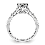 14k White Gold 1 carat Lab Grown Diamond VS/SI+ G+ Complete Cluster Engagement Ring