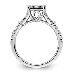 14k White Gold 1 carat Lab Grown Diamond VS/SI+ G+ Complete Cluster Engagement Ring