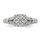 14k White Gold 1 carat Lab Grown Diamond VS/SI+ G+ Complete Cluster Engagement Ring