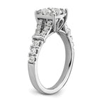 14k White Gold 1 carat Lab Grown Diamond VS/SI+ G+ Complete Cluster Engagement Ring