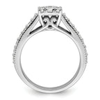 14k White Gold 1 carat Lab Grown Diamond VS/SI+ G+ Complete Cluster Engagement Ring