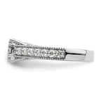 14k White Gold 1 carat Lab Grown Diamond VS/SI+ G+ Complete Cluster Engagement Ring