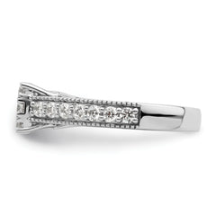 14k White Gold 1 carat Lab Grown Diamond VS/SI+ G+ Complete Cluster Engagement Ring