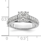 14k White Gold 1 carat Lab Grown Diamond VS/SI+ G+ Complete Cluster Engagement Ring