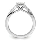 14k White Gold 1/2 carat Lab Grown Diamond VS/SI+ G+ Complete Cluster Engagement Ring