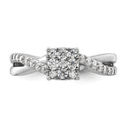 14k White Gold 1/2 carat Lab Grown Diamond VS/SI+ G+ Complete Cluster Engagement Ring