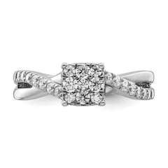 14k White Gold 1/2 carat Lab Grown Diamond VS/SI+ G+ Complete Cluster Engagement Ring