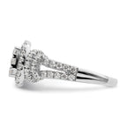 14k White Gold 1 1/2 carat Lab Grown Diamond VS/SI+ G+ Complete Cluster Engagement Ring