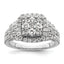 14k White Gold 1 1/2 carat Lab Grown Diamond VS/SI+ G+ Complete Cluster Engagement Ring