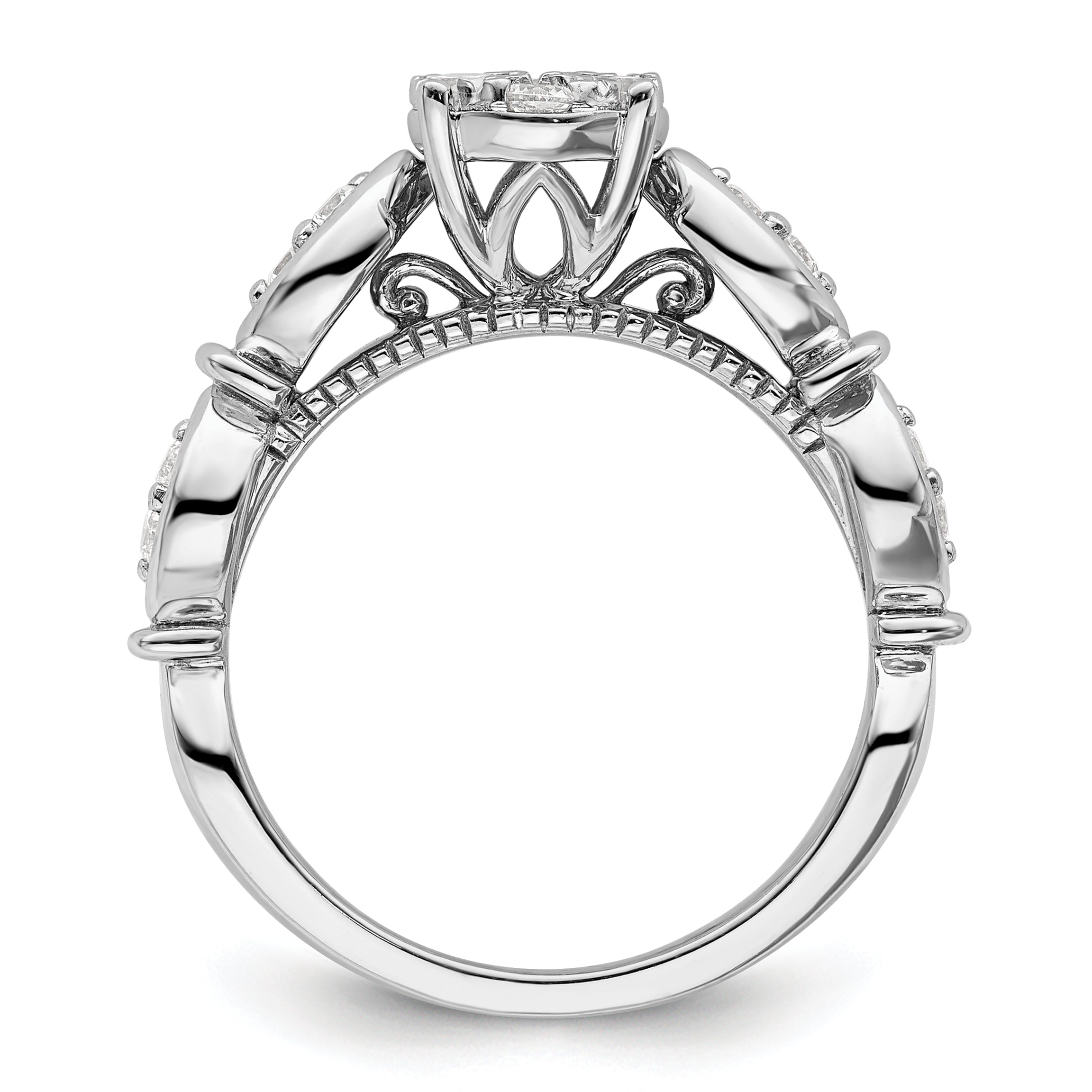 14K White Gold Lab Grown Diamond VS/SI+ G+ Cluster Ring