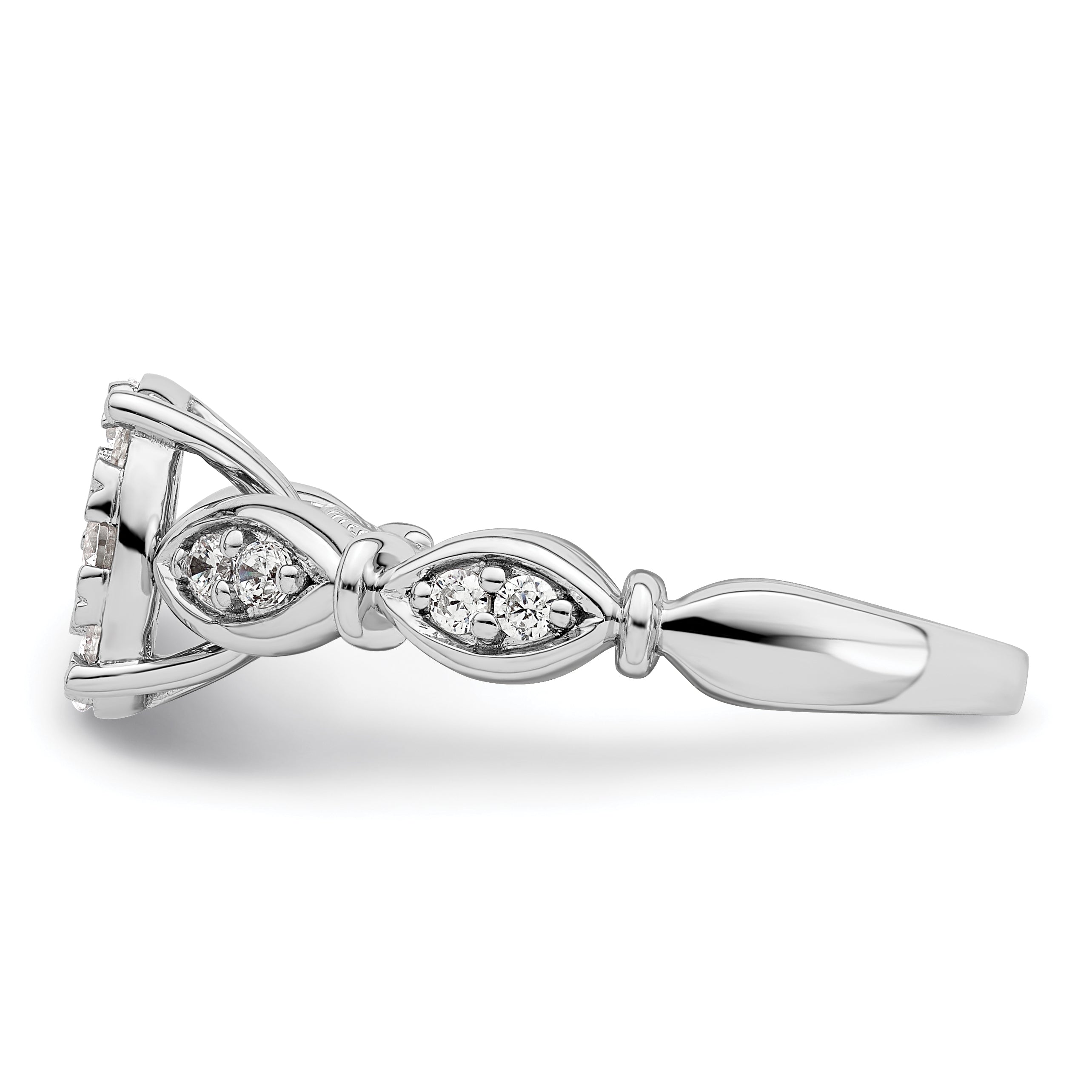 14K White Gold Lab Grown Diamond VS/SI+ G+ Cluster Ring