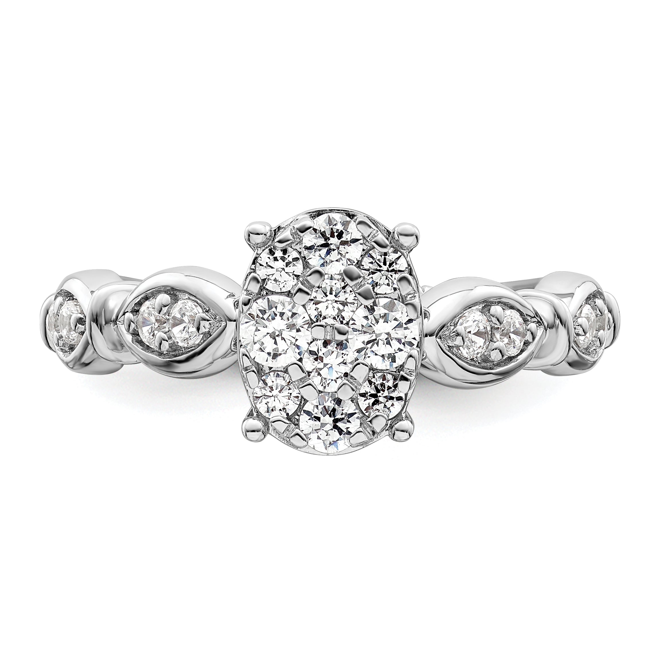 14K White Gold Lab Grown Diamond VS/SI+ G+ Cluster Ring