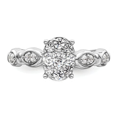14K White Gold Lab Grown Diamond VS/SI+ G+ Cluster Ring