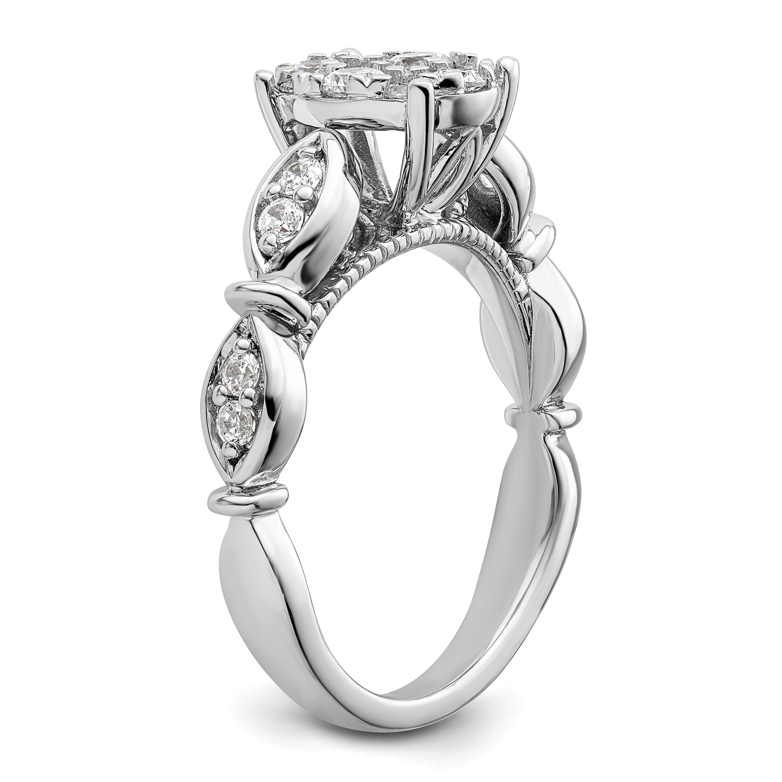 14K White Gold Lab Grown Diamond VS/SI+ G+ Cluster Ring